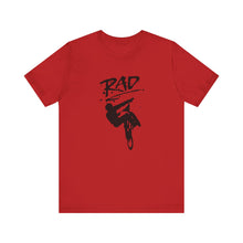 Load image into Gallery viewer, RAD BMX Trick Silhouette Tee - Red | Retro 80s Film Tribute | VTown Designs