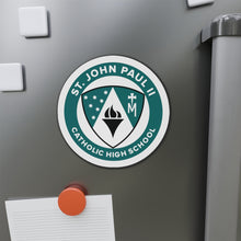 Load image into Gallery viewer, St. Paul II High School Die-Cut Magnets - Durable Vinyl by VTown Designs on a file cabinet