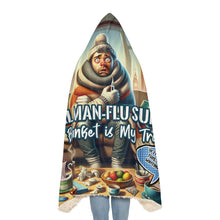 Load image into Gallery viewer, Man Flu Survivor Hooded Blanket – Comfy, Humorous, and Warm Recovery Blanket