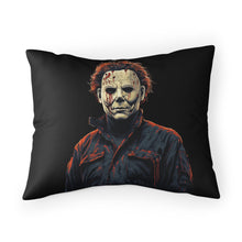 Load image into Gallery viewer, Custom Michael Myers Pillow Sham - Classic Horror Fan Decor mockup on white background

