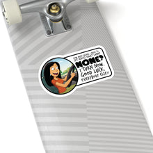 Load image into Gallery viewer, "I Turn Now, Good Luck, Everybody Else" - Flexible Kiss-Cut Vinyl Stickers Inspired by 'Family Guy' White on Skateboard