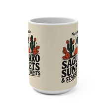 Load image into Gallery viewer, "Saguaro Sunsets & Starry Nights Verrado" 15oz Ceramic Mug – Coffee Lover’s Delight