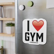 Load image into Gallery viewer, "I Heart Gym" Die-Cut Magnet By VTown Designs