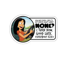 Load image into Gallery viewer, "I Turn Now, Good Luck, Everybody Else" - Flexible Kiss-Cut Vinyl Stickers Inspired by 'Family Guy' White