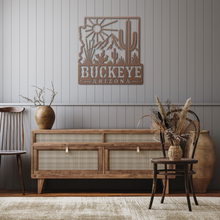 Load image into Gallery viewer, Buckeye_Roots_Metal_Sign__Arizona_Deser_Copper_Rustic_Hallway_Mockup.png_15881287