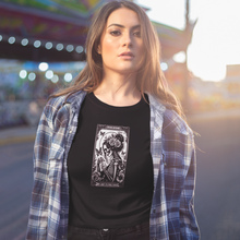 Load image into Gallery viewer, Cropped-portrait-of-a-beautiful-woman wearing a Champion Women's Cropped Tee - My Last Flying F* Design