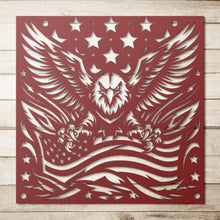 Load image into Gallery viewer, Majestic Eagle Patriotic Metal Sign - Durable, Elegant Home Decor - Red Finish