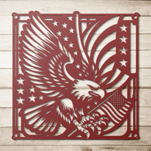 Load image into Gallery viewer, Patriotic American Eagle Metal Sign - Durable, Elegant Home Decor Red
