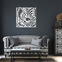 Load image into Gallery viewer, Patriotic American Eagle Metal Sign - Durable, Elegant Home Decor in white mounted above a sofa in a living room