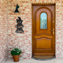 Load image into Gallery viewer, Stunning Halloween Pumpkin Metal Wall Art β Black, at front door