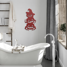Load image into Gallery viewer, Stunning Halloween Pumpkin Metal Wall Art β Red, in a bathroom