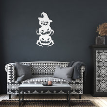 Load image into Gallery viewer, Stunning Halloween Pumpkin Metal Wall Art β White, in a living room, above a couch