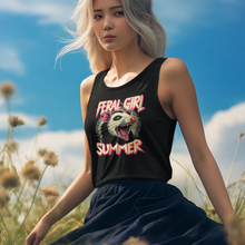 Load image into Gallery viewer, Unleash Your Wild Side with the 'Feral Girl Summer' Tank on a young asian woman in a field of flowers.