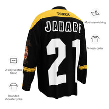 Load image into Gallery viewer, Tonka Jahari “Would Never” Recycled Hockey Fan Jersey – Limited Edition