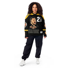 Load image into Gallery viewer, Tonka Jahari “Would Never” Recycled Hockey Fan Jersey – Limited Edition