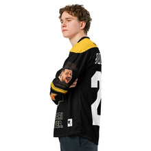 Load image into Gallery viewer, Tonka Jahari “Would Never” Recycled Hockey Fan Jersey – Limited Edition