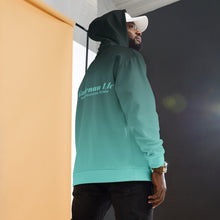 Load image into Gallery viewer, Gudenau Unisex Hoodie (Gradient Blend) Black to Tiffany Blue (V4)