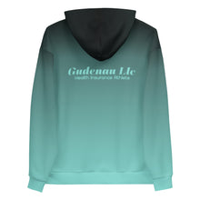 Load image into Gallery viewer, Gudenau Unisex Hoodie (Gradient Blend) Black to Tiffany Blue (V4)