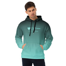 Load image into Gallery viewer, Gudenau Unisex Hoodie (Gradient Blend) Black to Tiffany Blue (V4)