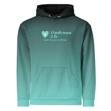 Load image into Gallery viewer, Gudenau Unisex Hoodie (Gradient Blend) Black to Tiffany Blue (V4)