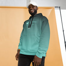 Load image into Gallery viewer, Gudenau Unisex Hoodie (Gradient Blend) Black to Tiffany Blue (V4)