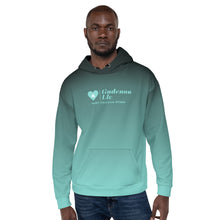 Load image into Gallery viewer, Gudenau Unisex Hoodie (Gradient Blend) Black to Tiffany Blue (V4)