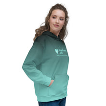 Load image into Gallery viewer, Gudenau Unisex Hoodie (Gradient Blend) Black to Tiffany Blue (V4)