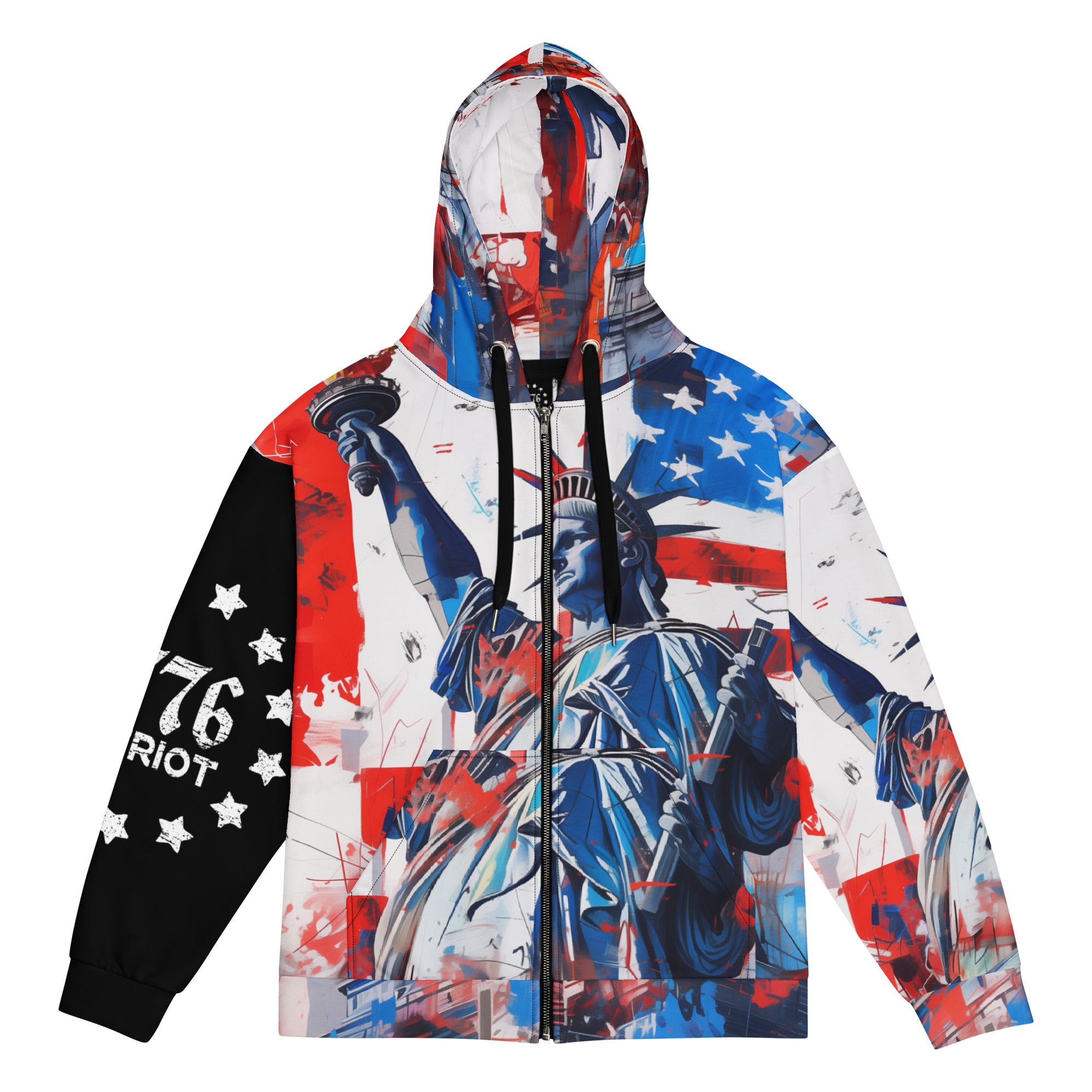 Patriotic Emblem 1776 – Unisex Liberty Zip Hoodie
