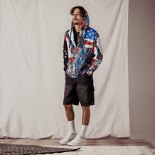 Load image into Gallery viewer, Patriotic Emblem 1776 – Unisex Liberty Zip Hoodie