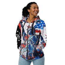 Load image into Gallery viewer, Patriotic Emblem 1776 – Unisex Liberty Zip Hoodie