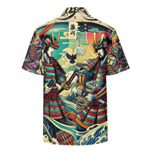Load image into Gallery viewer, Samurai Summer Shirt: Unisex Button-Up with Epic Japanese Art - back