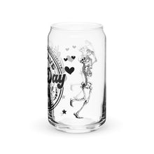 Load image into Gallery viewer, Have The Day You Deserve Skeleton Humor 16 oz Can-shaped Glass (LEFT)