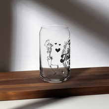 Load image into Gallery viewer, Have The Day You Deserve Skeleton Humor 16 oz Can-shaped Glass (RIGHT)
