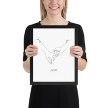 Load image into Gallery viewer, Personalized Couple’s Hand-In-Hand Framed Artwork - A Timeless Memento