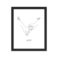 Load image into Gallery viewer, Personalized Couple’s Hand-In-Hand Framed Artwork - A Timeless Memento