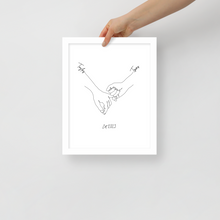 Load image into Gallery viewer, Personalized Couple’s Hand-In-Hand Framed Artwork - A Timeless Memento