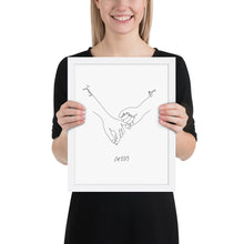 Load image into Gallery viewer, Personalized Couple’s Hand-In-Hand Framed Artwork - A Timeless Memento