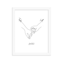 Load image into Gallery viewer, Personalized Couple’s Hand-In-Hand Framed Artwork - A Timeless Memento