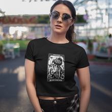 Load image into Gallery viewer, Cropped-portrait-of-a-beautiful-woman in sunglasses wearing a Champion Women's Cropped Tee - My Last Flying F* Design