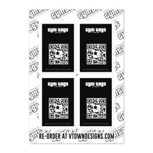 Load image into Gallery viewer, GymTag Sticker Sheet – Custom Glossy Barcode Stickers for Gym Check-In | Set of 4