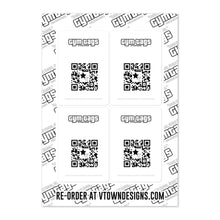 Load image into Gallery viewer, GymTag Sticker Sheet – Custom Glossy Barcode Stickers for Gym Check-In | Set of 4