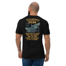 Load image into Gallery viewer, Funny "Who Raised You?" T-Shirt – Black, Fitted, Bold Fit | On Male Model | Back of Tee