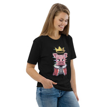 Load image into Gallery viewer, Technoblade Tribute Tee – Unisex Organic Cotton Minecraft Shirt - Front of Tee on a female model