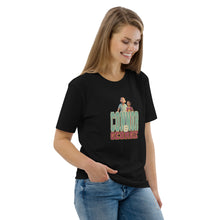 Load image into Gallery viewer, Connor Tomlinson Tee – 'Butterflies..? Try Locusts' Love on the Spectrum Fan Favorite | Black | Front of Tee on female model 1