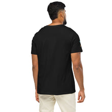 Load image into Gallery viewer, Chicken Jockey T-Shirt – Pixel Brawl Tee for Minecraft Fans - back of tee on male model