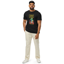Load image into Gallery viewer, Chicken Jockey T-Shirt – Pixel Brawl Tee for Minecraft Fans - front of tee - on male model