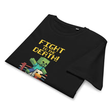 Load image into Gallery viewer, Chicken Jockey T-Shirt – Pixel Brawl Tee for Minecraft Fans - Front of Tee folded