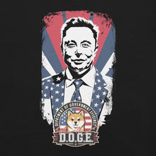 Load image into Gallery viewer, Elon Musk DOGE T-Shirt | Bold Patriotic Meme Apparel Art by Eric | The Graphic Designer of VTown Designs
