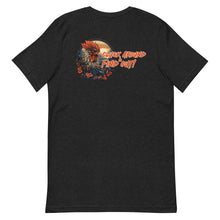 Load image into Gallery viewer, Cluck-around-and-find-out-by-vtowndesigns-dot-com-unisex-staple-t-shirt-black-heather-back