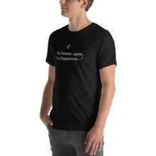 Load image into Gallery viewer, ‘No, Senator, Again, I’m Singaporean.’ Bold Statement Tee – 100% Cotton (Front)
